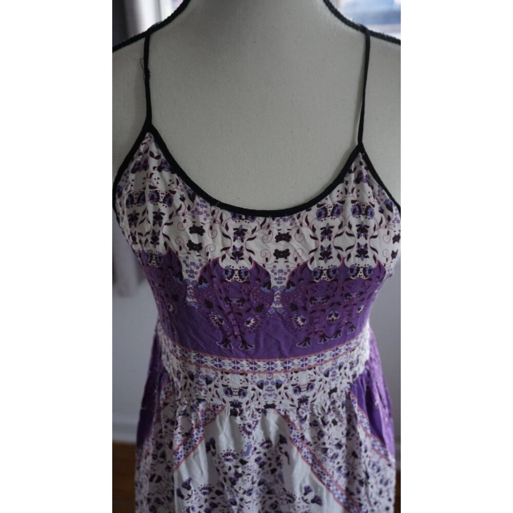 Purple Floral Print Maxi Dress - Size S - Picture 2 of 13
